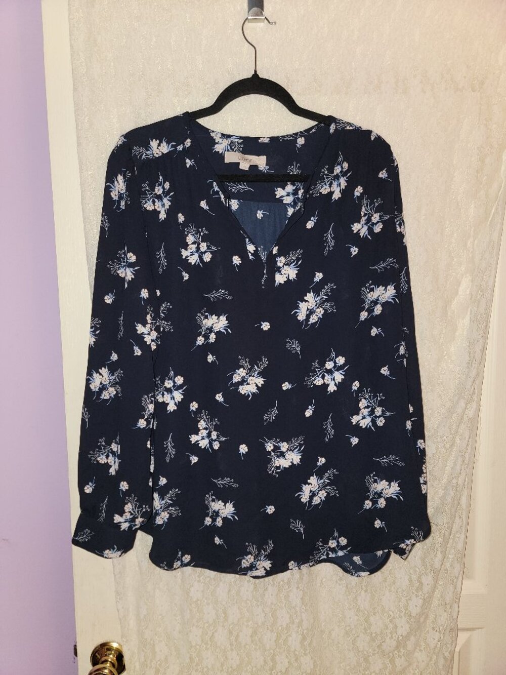 Loft Shirt Blue Flowered